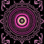 Celestial Starburst with Intricate Floral Motifs (Black) - ODIKA