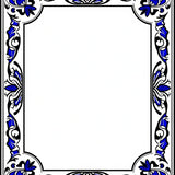 Medallion with Intricate Floral Borders(Blue)