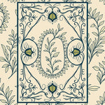 Botanical Motif with Leafy Vines and Whimsical Swirls (Beige) - ODIKA