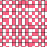 Checkerboard Welcome Accent Festive Grid Motif(Pink)