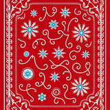 Festive Scrollwork with Interlocking Snow Crystal Details(Red)