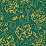 Forest Canopy Interlocking Leaf Motif with Art Nouveau Details(Gold)