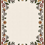 Botanical Vinework with Stylized Blossom Borders and Subtle Distressing(Beige)