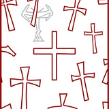 Sacred Symbol Interlocking Overlay with Contemporary Crosses(Red)