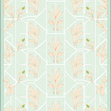 Classic Trellis with Stylized Leaf Embellishments and Washed Accents (Beige) - ODIKA