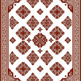 Interlocking Medallion with Vintage Aztec Influence (Brown)