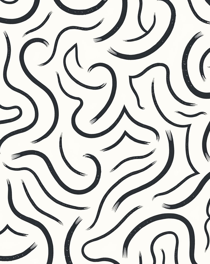 Modern Interlocking Arch Wave with Textured Design (Black) - ODIKA