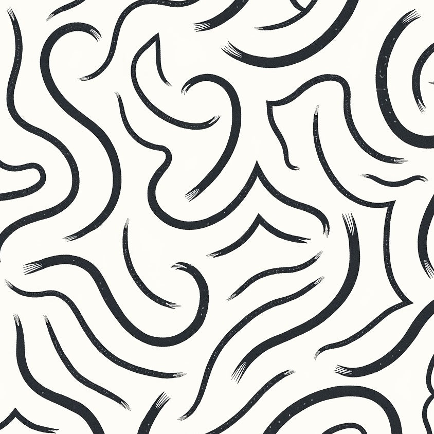 Modern Interlocking Arch Wave with Textured Design (Black) - ODIKA