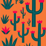 Arid Landscape Thorny Vegetation Artwork(Orange)