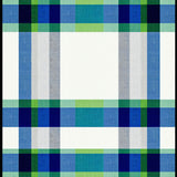 Asymmetric Blue Green and Beige Plaid Featuring Bold Linear(Blue)