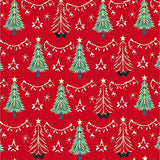 Whimsical Christmas Tree Parade with Motif(Red)