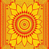 Contemporary Inspired Layout with Layered Petal Structures and Curves(Red)