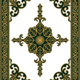 Andalusian Motif with Interlocking Vine Scrolls and Floral Medallion (Green)