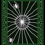 Intricate Web Gothic Doormat with Ornate Spider Motifs(Green) - ODIKA