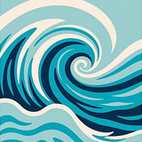 Elegant Sea Surge Masterwork Contemporary(Blue)