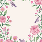 Elegant Blooming Garden Botanical Meadow Songbird Symphony(Pink)