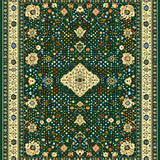 Beige Denim Boho Tapestry Area(Green)