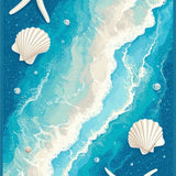 Sea Shell and Starfish with Design(Blue)