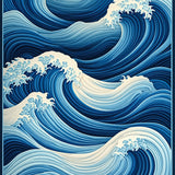 Charming Fluid Curved Texture(Blue)