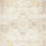 Boho Style Round Area Beige with Intricate Subtle Medallion Design(Beige)