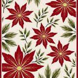 Seasonal Doorstep Greeting Adorned With Poinsettia Motif(Red)