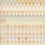 Beige Scallop Edge with Stylized Overlapping Fan Motif Design(Beige)