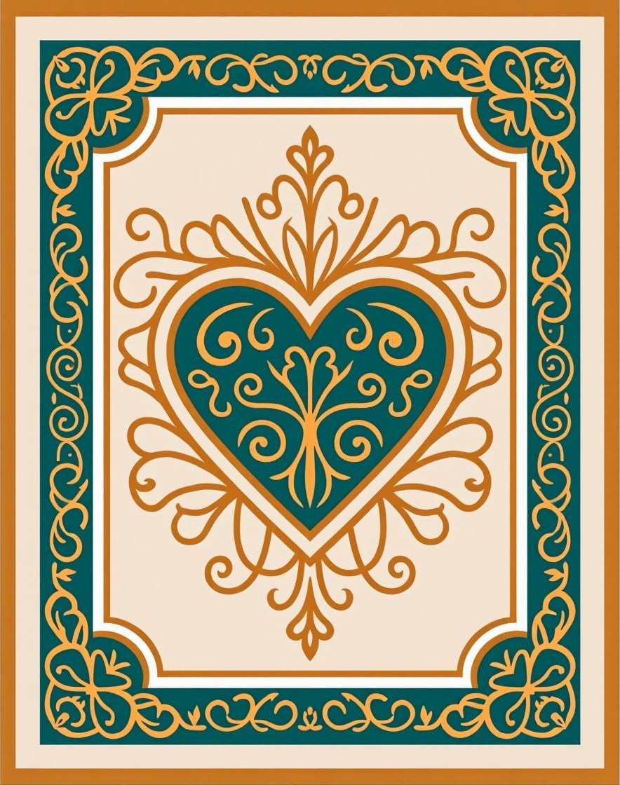 Motif with Radiant Swirl and Elegant Border Design (Beige) - ODIKA