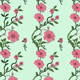 Vintage Blooming Garden Tapestry Floral Medallion Artistic (Pink)