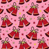 Whimsical Holiday Bells with Cane Stripes and Sparkling Confetti(Pink)