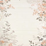 Dreamscape Meadow Area Boasting Minimalist Forest Creatures and Foliage(Beige)