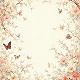 Graceful Beige Butterfly Bloom Area Floral Petal Design(Beige)