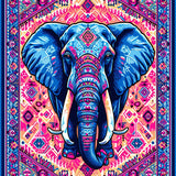 Chic Elephant Motif Aesthetic(Blue)
