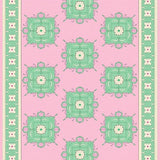 Elegant Floral Vine Lattice Medallion(Pink)
