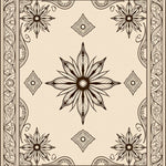 Intricate Medallion Motif Featuring Ornate Interlocking Floral (Beige) - ODIKA