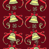 Festive Jingle Bell Cascade Half Moon Doormat with Ribbons(Red)