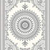 Medallion Interlocking with Ornate Floral Motifs(Black)