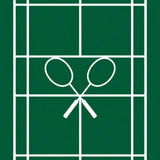 Badminton Court with Crossed Rackets(Green)
