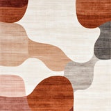 Boho Kids Area Rug Modern Abstract Design Carpet for Nursery or Playroom(Beige)