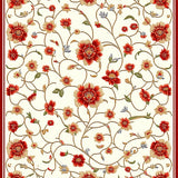 Artistic Floral Area Vintage Non Slip Style(White)