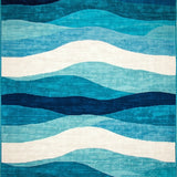 Rustic Beach Scene Motif(Blue)