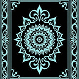 Central Rosette Surrounded By Flowing Arabesque(Black)