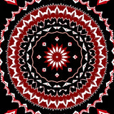 Mosaic Starburst Kaleidoscope with Radiating Petal Design (Black)