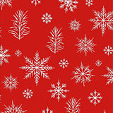 Nordic Winter Wonderland Scene with Pine Bough Silhouettes(Red)