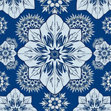 Snowflake Crystal Formation Intricate Winter Wonderland Scene(Blue)