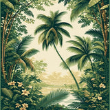 Stylish Vintage Inspired Palm Prints(Green)