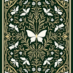 Mosaic Medallion with Botanical Insect Motifs (Green) - ODIKA