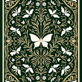 Mosaic Medallion with Botanical Insect Motifs (Green) - ODIKA