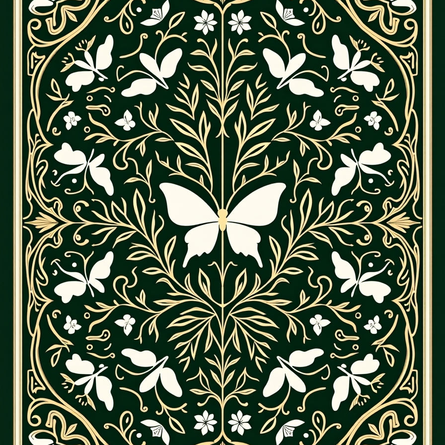 Mosaic Medallion with Botanical Insect Motifs (Green) - ODIKA