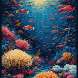 Marine Life Ocean Scene(Blue)