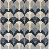 Art Deco Accent with Symmetrical Fan Motif and Metallic Silver Highlights(Gray)